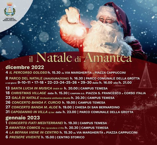 Pronto il cartellone del Natale di Amantea