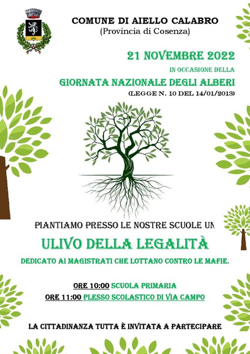 Ulivo della legalità ad Aiello Calabro