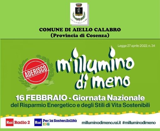 Campagna M'illumino di Meno nel Comune di Aiello Calabro