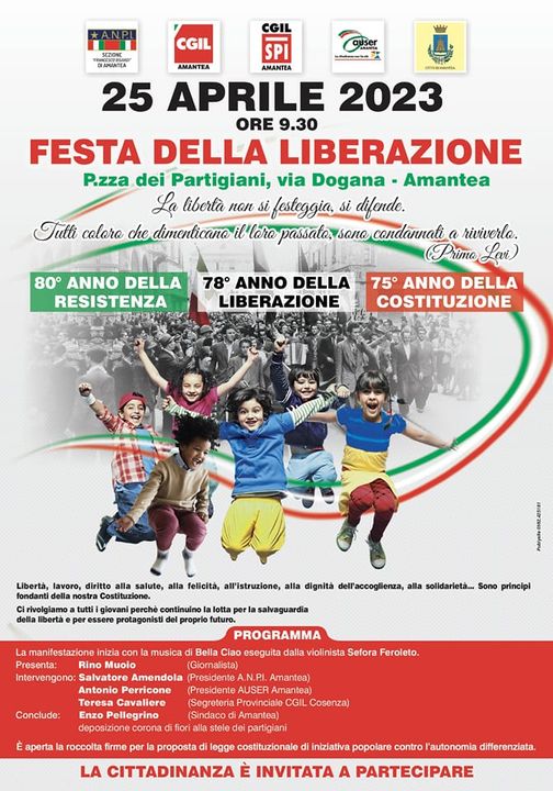 25 aprile in Piazza dei Partigiani per l'Anpi di Amantea