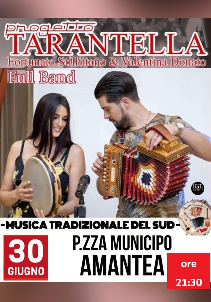 Evento musicale Progetto Tarantella ad Amantea