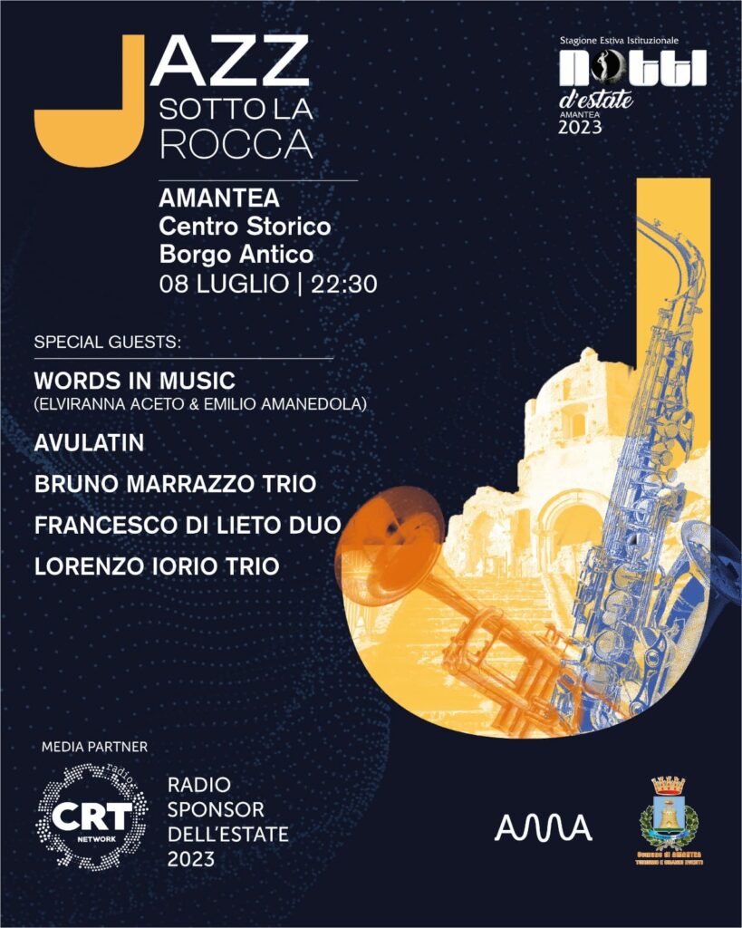 Locandina primo appuntamento della rassegna musicale Jazz sotto la Rocca