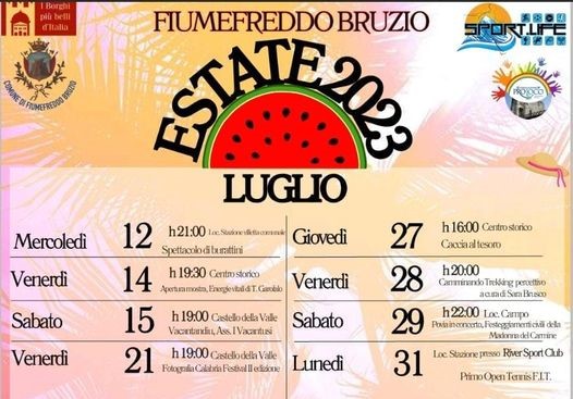  Fiumefreddo Bruzio: programma estivo al via