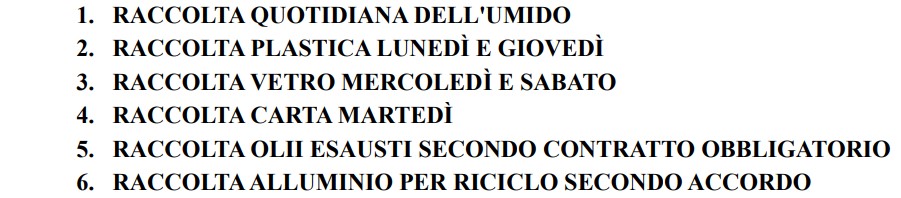 Amantea: nuove disposizioni per i rifiuti