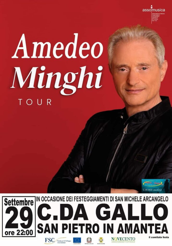 amedeo minghi in concerto a San Pietro in Amantea per i festeggiamenti di San Michele Arcangelo