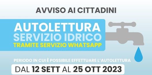 Servizio autolettura contatore tramite app comune di cleto