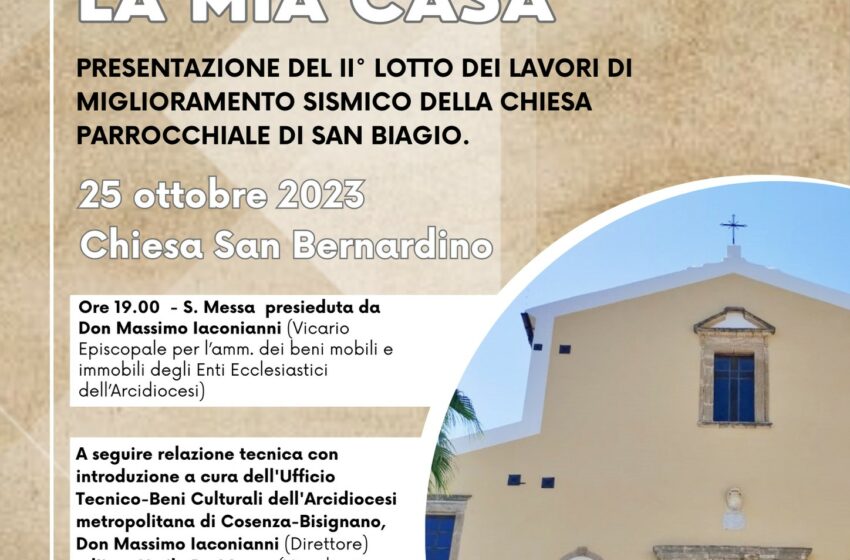 presentazione secondo lotto progetto lavori san biagio amantea