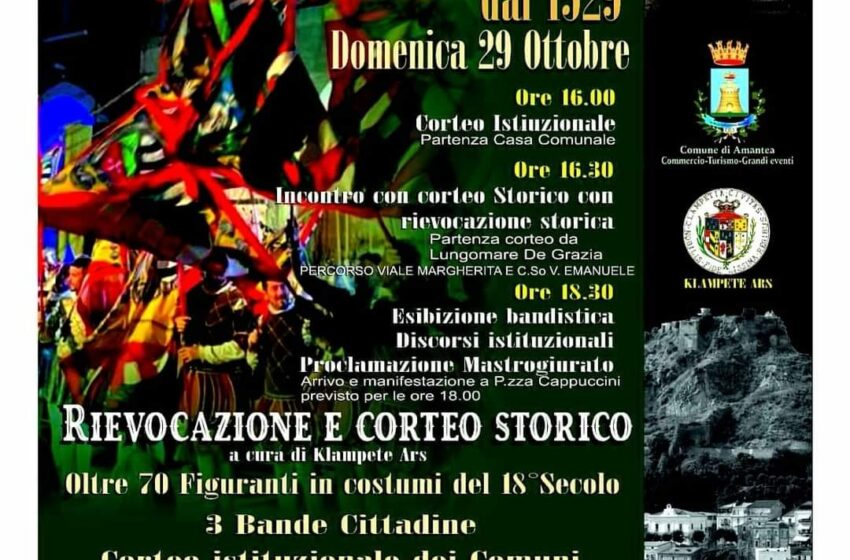 Domenica la rievocazione storica del Mastrogiurato