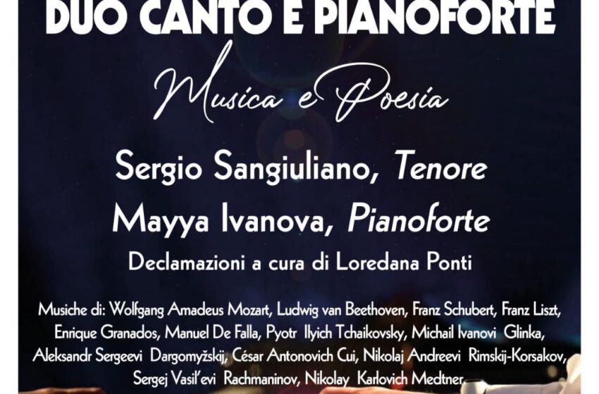 canto, pianoforte e poesia per lo spettacolo organizzato dall'associazione amantea musica al cinema teatro sicoli per la stagione concertistica 2023