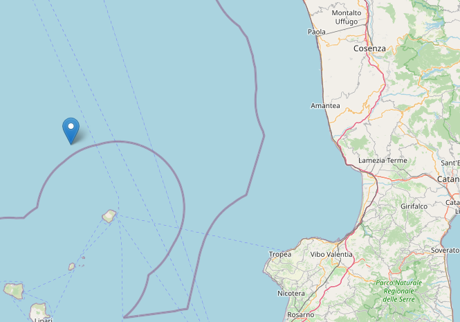 Scossa terremoto nel Tirreno al largo di Amantea