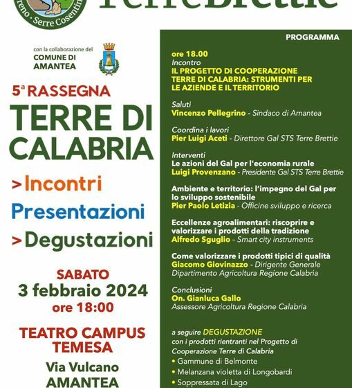 Quinta rassegna Terre di Calabria del GAL STS Terre Brettie al Campus Temesa di Amantea