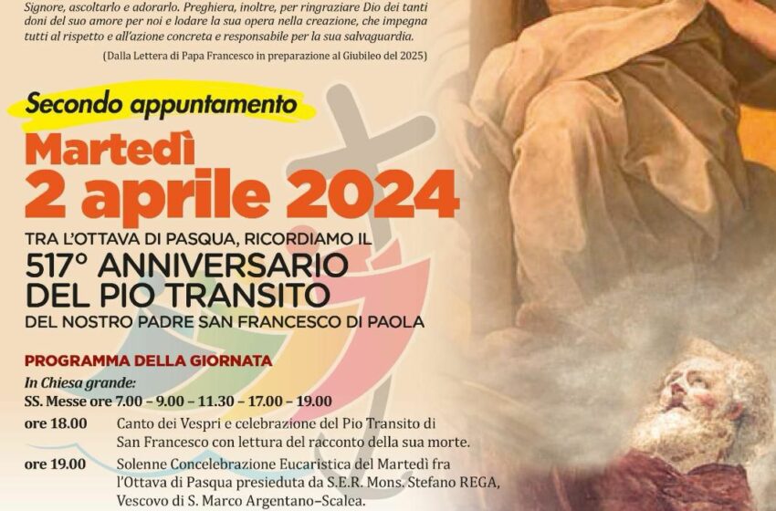 programma celebrazioni san francesco di paola 2024